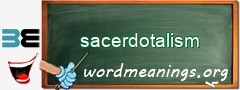 WordMeaning blackboard for sacerdotalism
